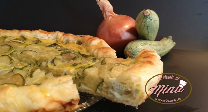 Torta salata di zucchine a rondelle