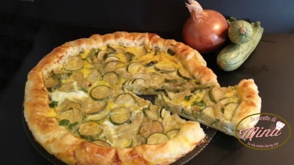 Torta salata di zucchine a rondelle