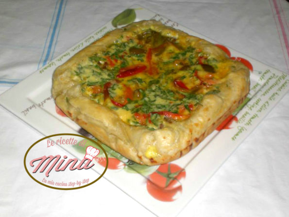 Sfoglia quadrata ai peperoni