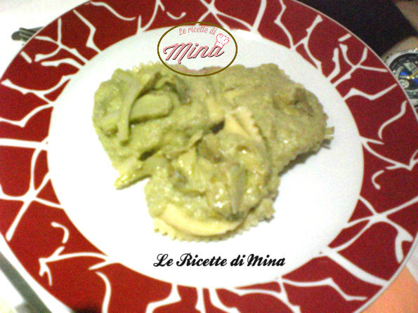 ravioli con crema di carciofi