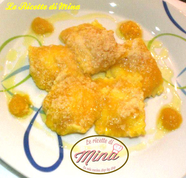ravioli di ricotta con crema di zucca