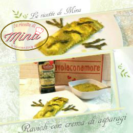 ravioli e crema di asparagi