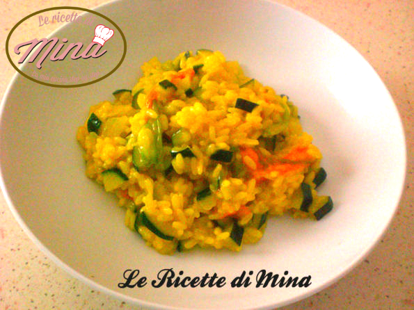 risotto con fiori di zucca zucchine e zafferano