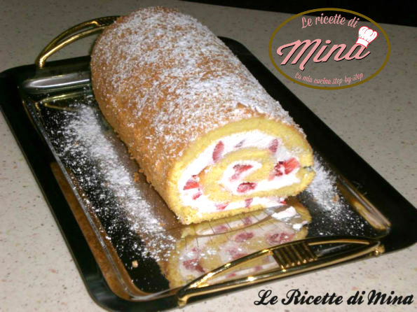 rotolo panna e fragole