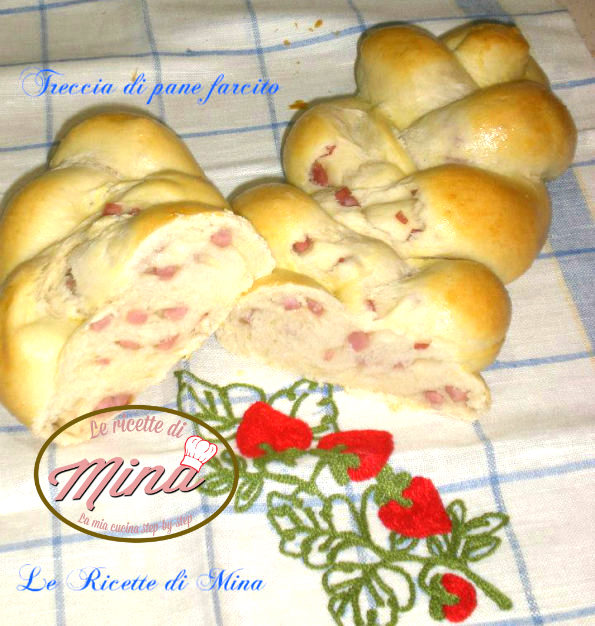 Treccia di pane farcito
