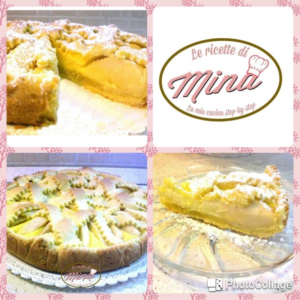 crostata di frolla con crema e mele