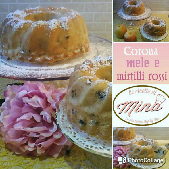 corona di mele e mirtlli rossi