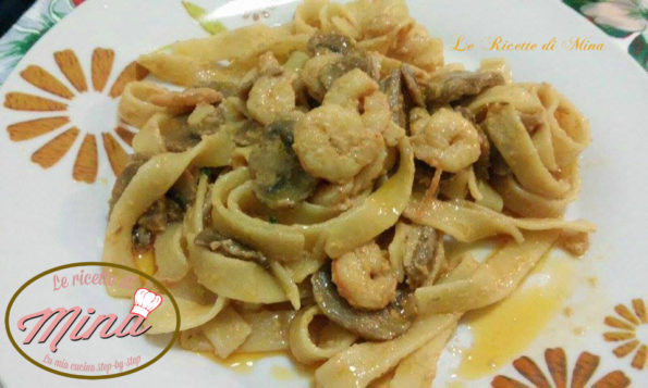 Fettuccine mare e monti alla Mina