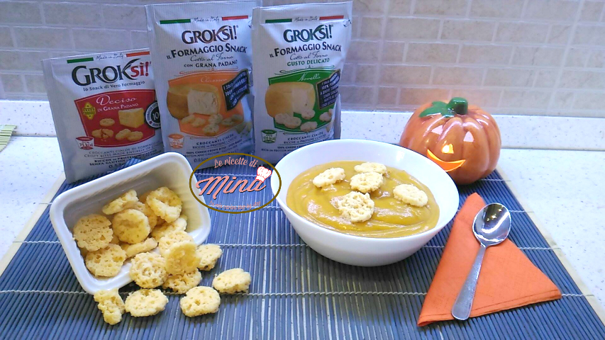Vellutata di zucca aromatizzata ai crostini di formaggio