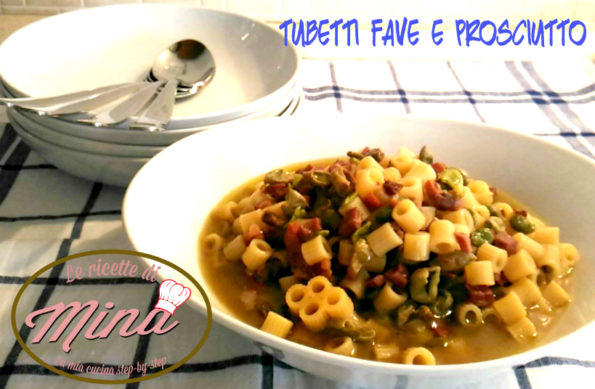 Tubetti fave e prosciutto