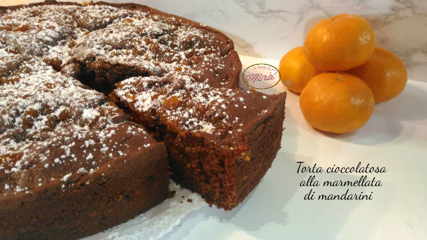 Torta cioccolatosa con marmellata di mandarini