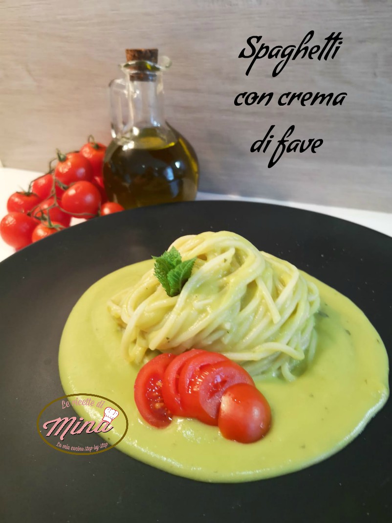 Spaghetti con crema di fave