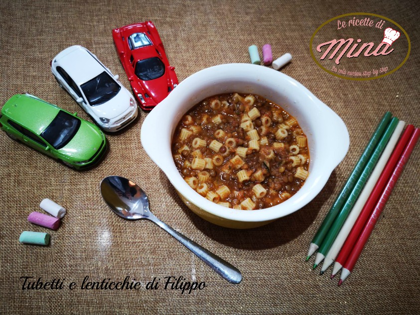 Tubetti con la lenticchia di Filippo 5 anni