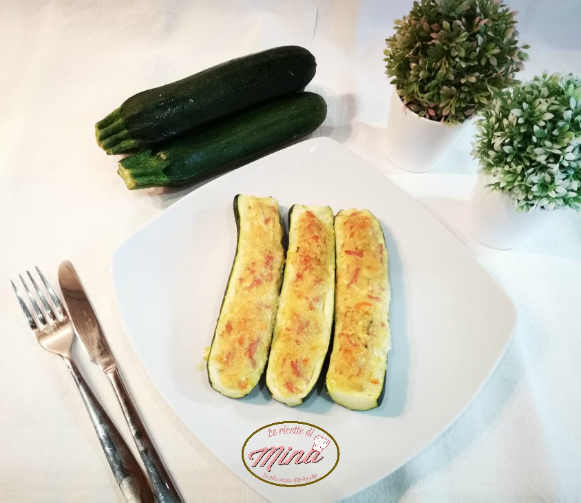 Zucchine ripiene di mortadella e provola