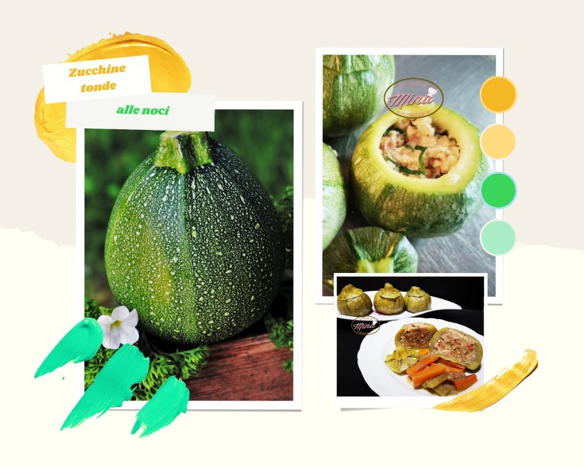 Zucchine tonde alle noci