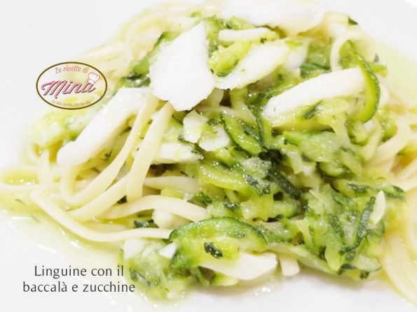 Linguine con il baccalà e zucchine
