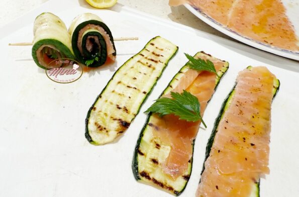 Zucchine grigliate con salmone
