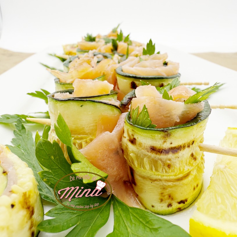 Zucchine grigliate con salmone
