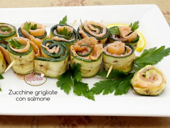 Zucchine grigliate con salmone